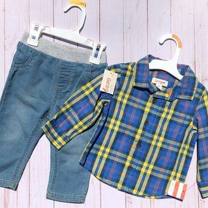 Cat & Jack Jeans and Flannel New With Tags 12